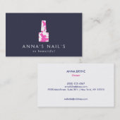 Maniküre Pink Floral Nail Polnisch, Nagelsalon Visitenkarte (Vorne/Hinten)
