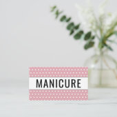 Maniküre - Rosa Tupfen Visitenkarte (Stehend Vorderseite)