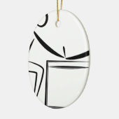 Maniküre-Strichmännchen-Zeichnen Keramik Ornament (Links)