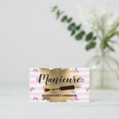 Maniküre | Stripes Butterflies | Goldfolie Terminkarte (Stehend Vorderseite)