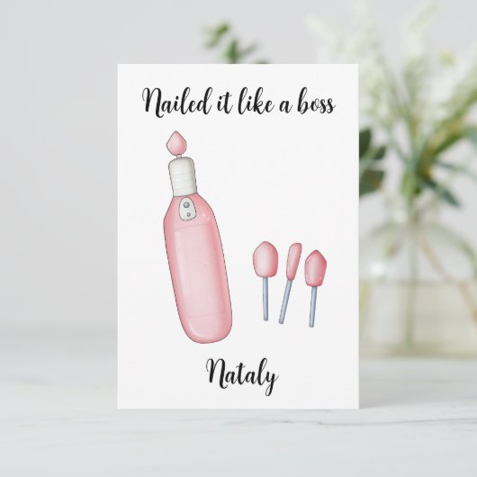 Maniküre-Tools nagelten es wie ein Boss Dankeskarte (Stehend Vorderseite)