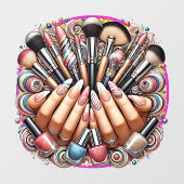 Maniküre und Schminksalon Fensteraufkleber (Blatt)