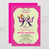 Maniküre-Wellness-Center-16. Geburtstag-Einladung Einladung (Vorne/Hinten)