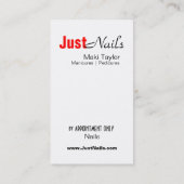 MANIKÜREPEDICURE gerade Nägel Visitenkarte (Rückseite)