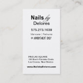 MANIKÜREPEDICURE Nagel-Salonblau Visitenkarte (Rückseite)