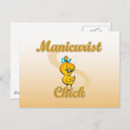 Manikurist Chick Postkarte (Vorne/Hinten)