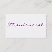 Manikürist in Deep Purple Visitenkarte (Rückseite)