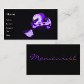 Manikürist in Schwarzem u. in Lila Visitenkarte (Vorne/Hinten)