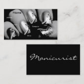 Manikürist-Nägel in Schwarzem u. in Weiß I Visitenkarte (Vorne/Hinten)