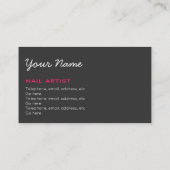 Manikürist-und Nagel-Techniker-Visitenkarten Visitenkarte (Rückseite)