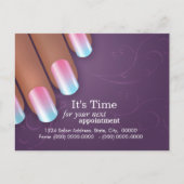 Manikürist-Verabredungs-Erinnerung Postcarrd Ankündigungspostkarte (Vorderseite)