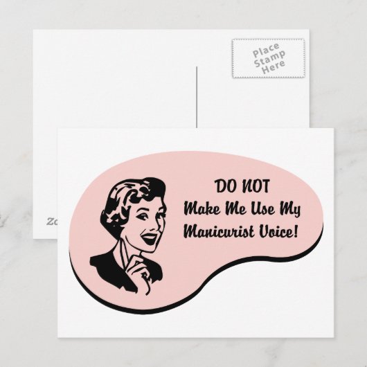 Manikuristin Postkarte (Vorne/Hinten)