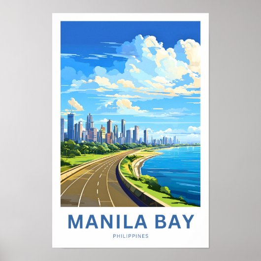Manila Bay Philippines Travel Print Poster (Vorne)