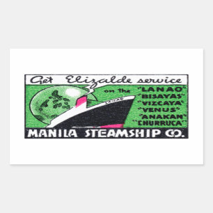 Manila-Dampfer-Firma 1930 Rechteckiger Aufkleber