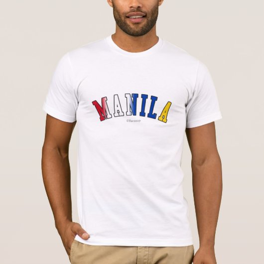 Manila in den Philippinen-Staatsflaggefarben T-Shirt (Vorderseite)