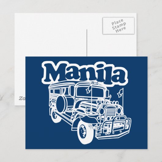 Manila Jeepney Postkarte (Vorne/Hinten)