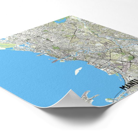 Manila-Karte Poster (Ecke)