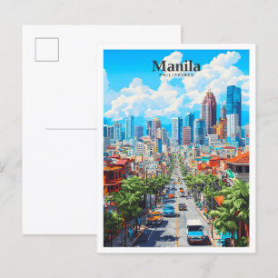 Manila Philippinen Kunst Vintage Reise Postkarte