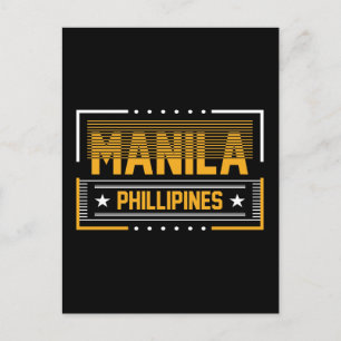 Manila Philippinen Moderne Typografie Reise Design Postkarte