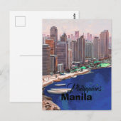 Manila Philippinen Postkarten Kunst,Philippinen Re (Vorne/Hinten)