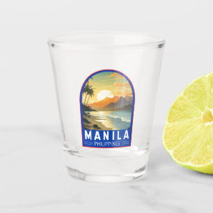 Manila Philippinen Reise Kunst Vintage Schnapsglas