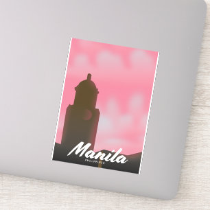 Manila Philippinen Reiseplakat. Aufkleber