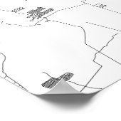 Manila, Philippinen (schwarz auf weiß) Poster (Ecke)