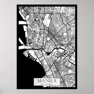 Manila Philippinen Stadtplan Poster
