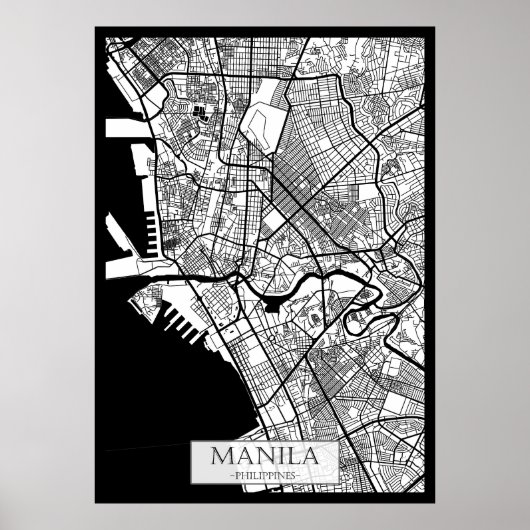 Manila Philippinen Stadtplan Poster (Vorne)