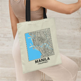 Manila, Philippinen, Stadtplan-Tasche Tragetasche