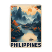 Manila, Philippinen - Vintage Travel Magnet (Vertikal)