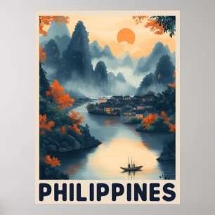 Manila, Philippinen - Vintage Travel Poster