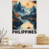 Manila, Philippinen - Vintage Travel Poster (Küche)