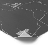 Manila, Philippinen (weiß auf schwarz) Poster (Ecke)