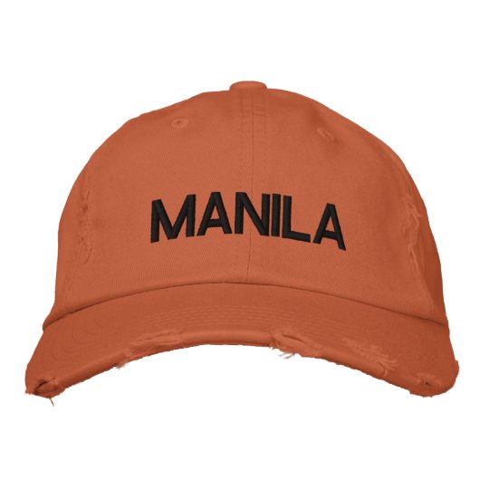 Manila Philippines bedrückt Blick Baseballhut Bestickte Baseballkappe (Vorderseite)