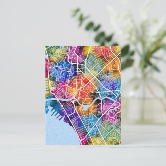 Manila Philippines City Map Postkarte (Stehend Vorderseite)