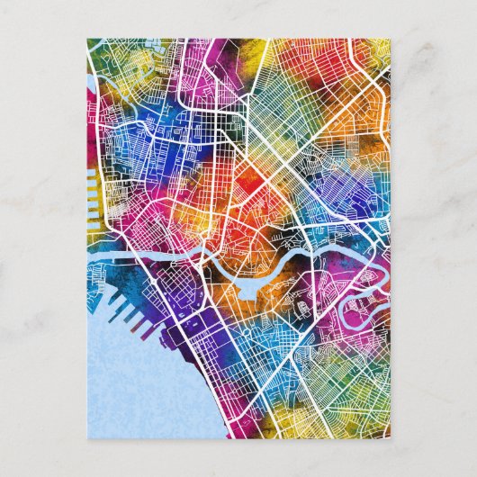 Manila Philippines City Map Postkarte (Vorderseite)