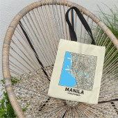 Manila, Philippines, City Map Tote Bag Tragetasche
