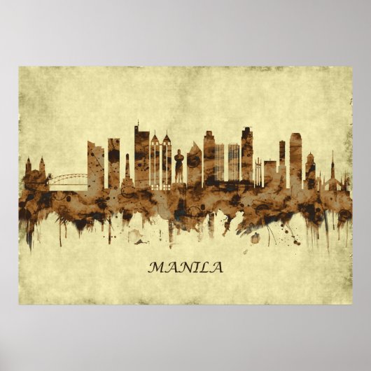 Manila Philippines Cityscape Poster (Vorne)