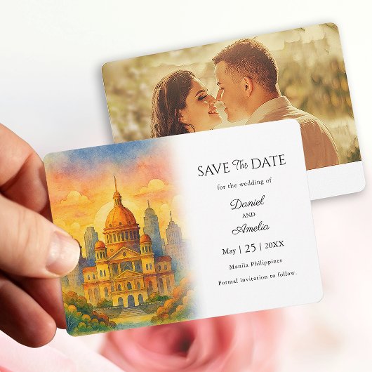 Manila Philippines Destination Save the Date Card