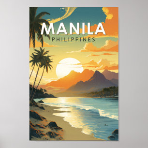 Manila Philippines Reisen Kunst Vintag Poster