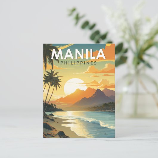 Manila Philippines Reisen Kunst Vintag Postkarte (Stehend Vorderseite)