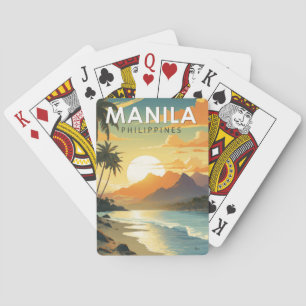 Manila Philippines Reisen Kunst Vintag Spielkarten