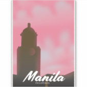 Manila Philippines Reiseplakat. Aufkleber (Vorderseite)