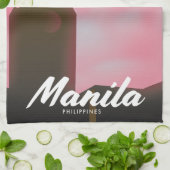 Manila Philippines Reiseplakat. Geschirrtuch (Gefaltet)