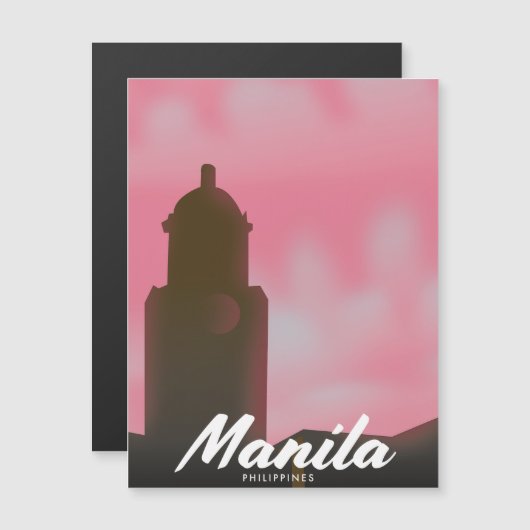 Manila Philippines Reiseplakat. Magnetkarte (Vorne/Hinten)