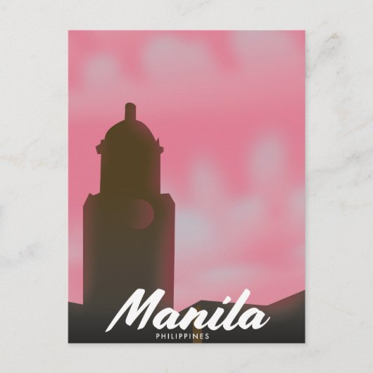 Manila Philippines Reiseplakat. Postkarte (Vorderseite)