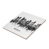 Manila Philippines Skyline BW Fliese (Seite)