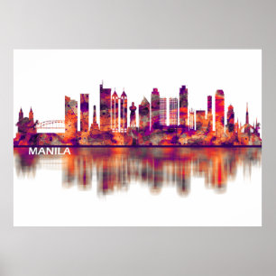 Manila Philippines Skyline Poster