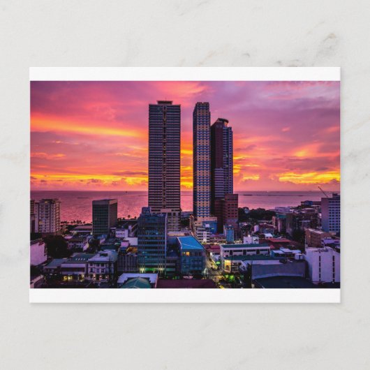 Manila Philippines Skyline Postkarte (Vorderseite)